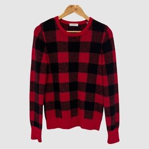 Equipment Red/Black Knit Wool Plaid Pullover Sweater M ($325)